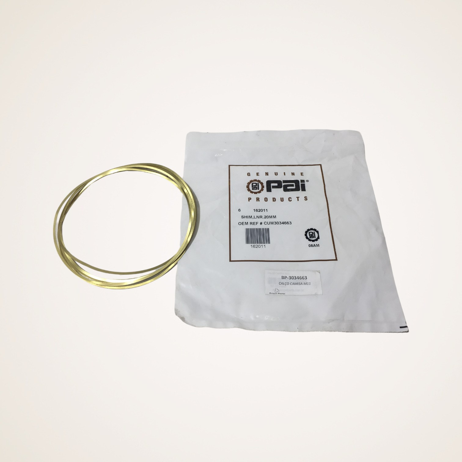 KIT CALCO CAMISA 0.20MM INTERNATIONAL MOTOR CUMMINS L10/M11/ISM - 3034663 - PAI