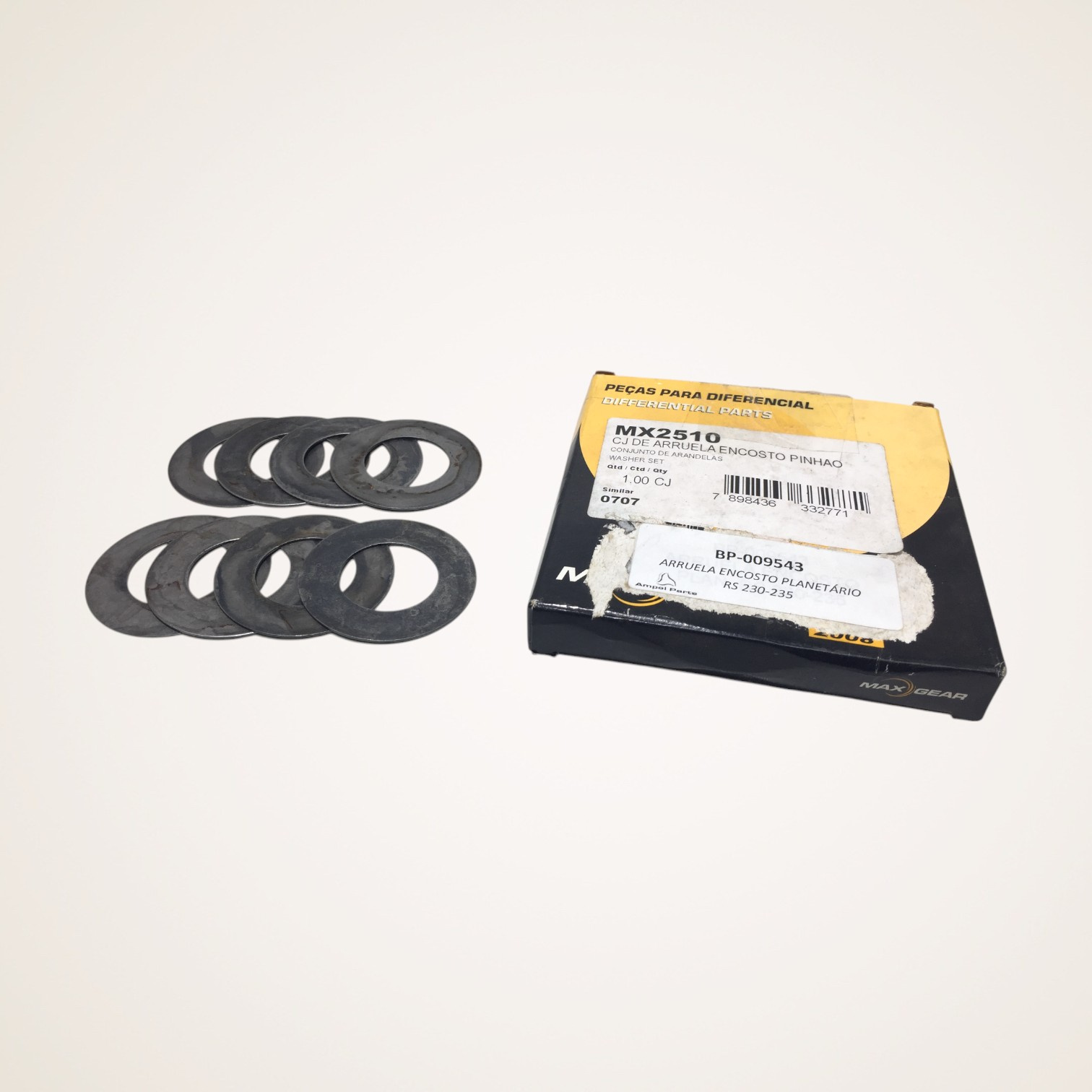 KIT ARRUELAS DE ENCOSTO PINHAO 27,4X49,3MM MS230-235 - T12525187B - MAX GEAR