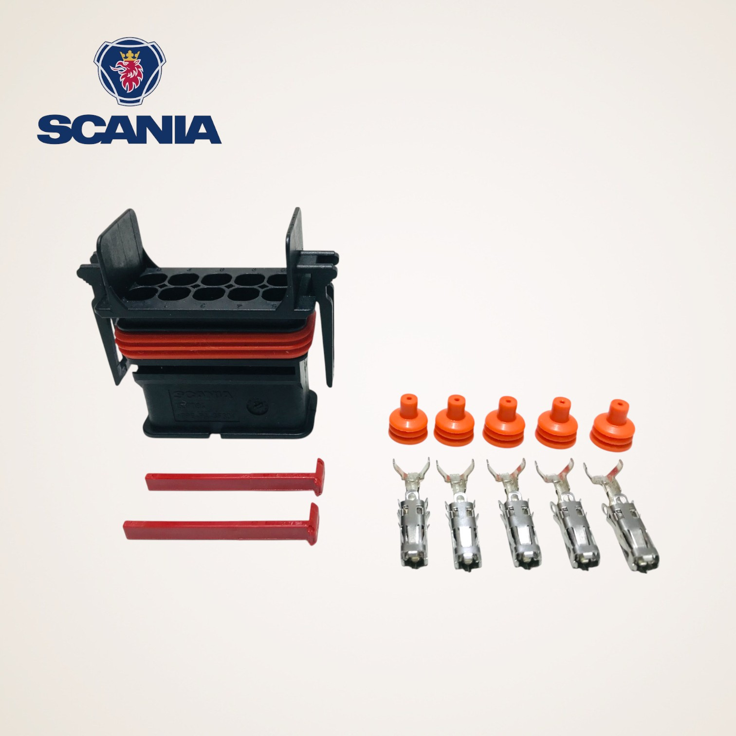 KIT CONECTOR ELETRICO COMPLETO PARA MODULO 10 VIAS PRETO SERIE4/L-P-G-R-S-T - 1537084 - SCANIA