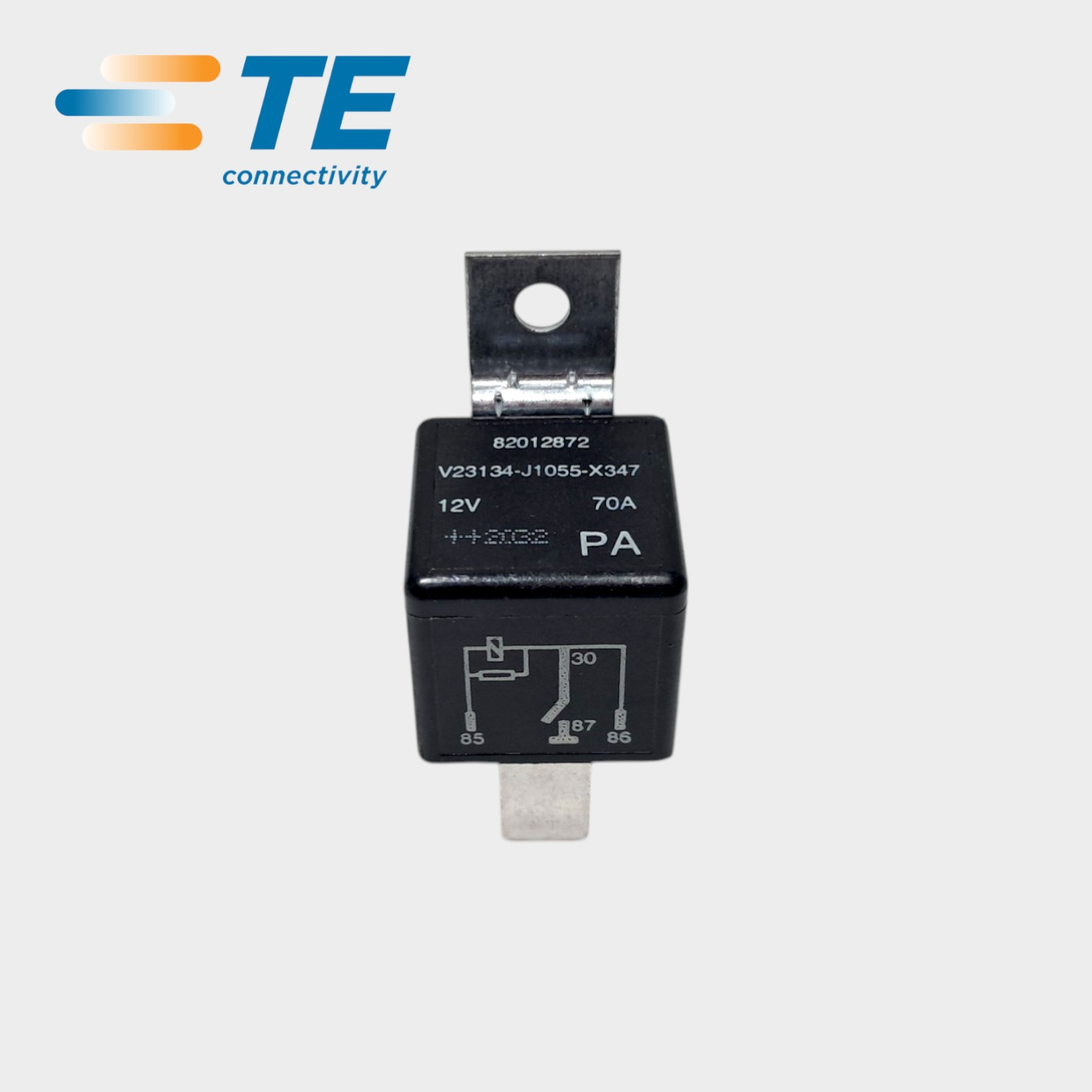 RELE AUTOMOTIVO AUXILIAR COM SUPORTE NEW HOLLAND 70A 12V 4 TERMINAIS - 82012872 - TE CONNECTIVITY