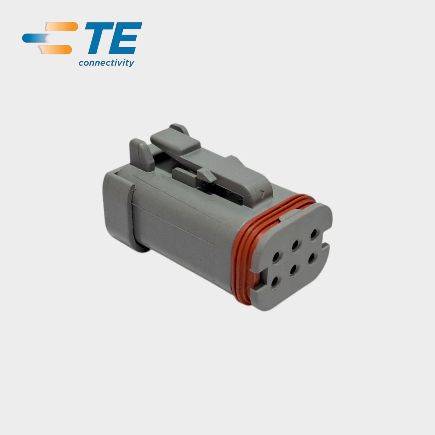 CONECTOR ELETRICO AUTOMOTIVO MACHO 6 VIAS CINZA - DT16-6S-KP01 - DEUTSCH/TECONNECTIVITY